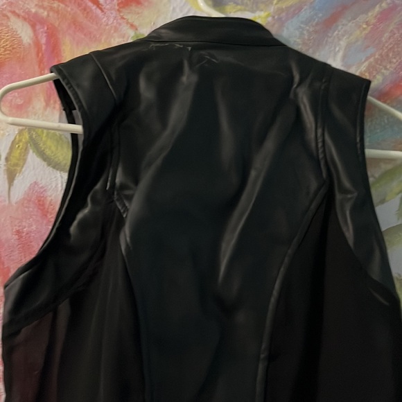 Moto faux leather and chiffon vest goth punk. Hi-lo. Never worn without tags - Picture 5 of 5